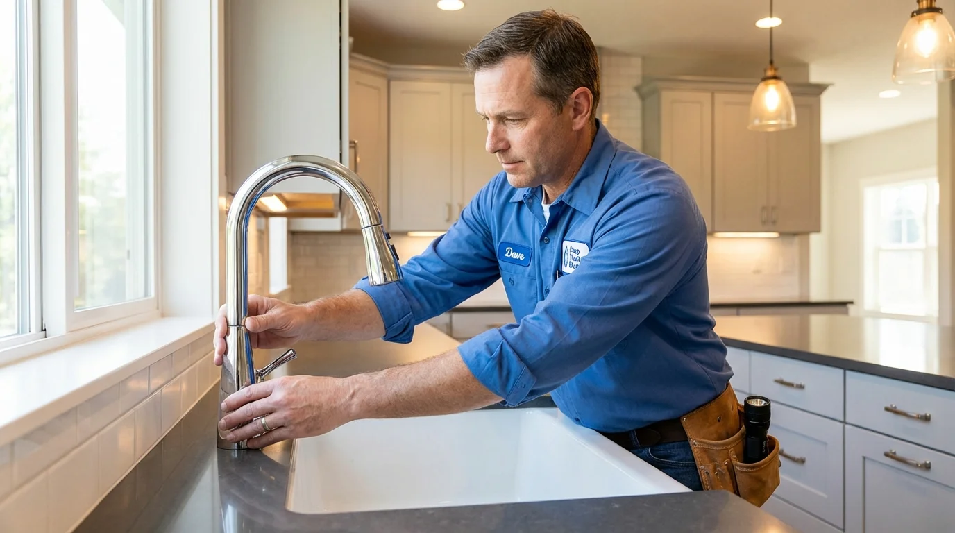 Kitchen faucet installation by Johns Plumbing LLC in Mount Carroll