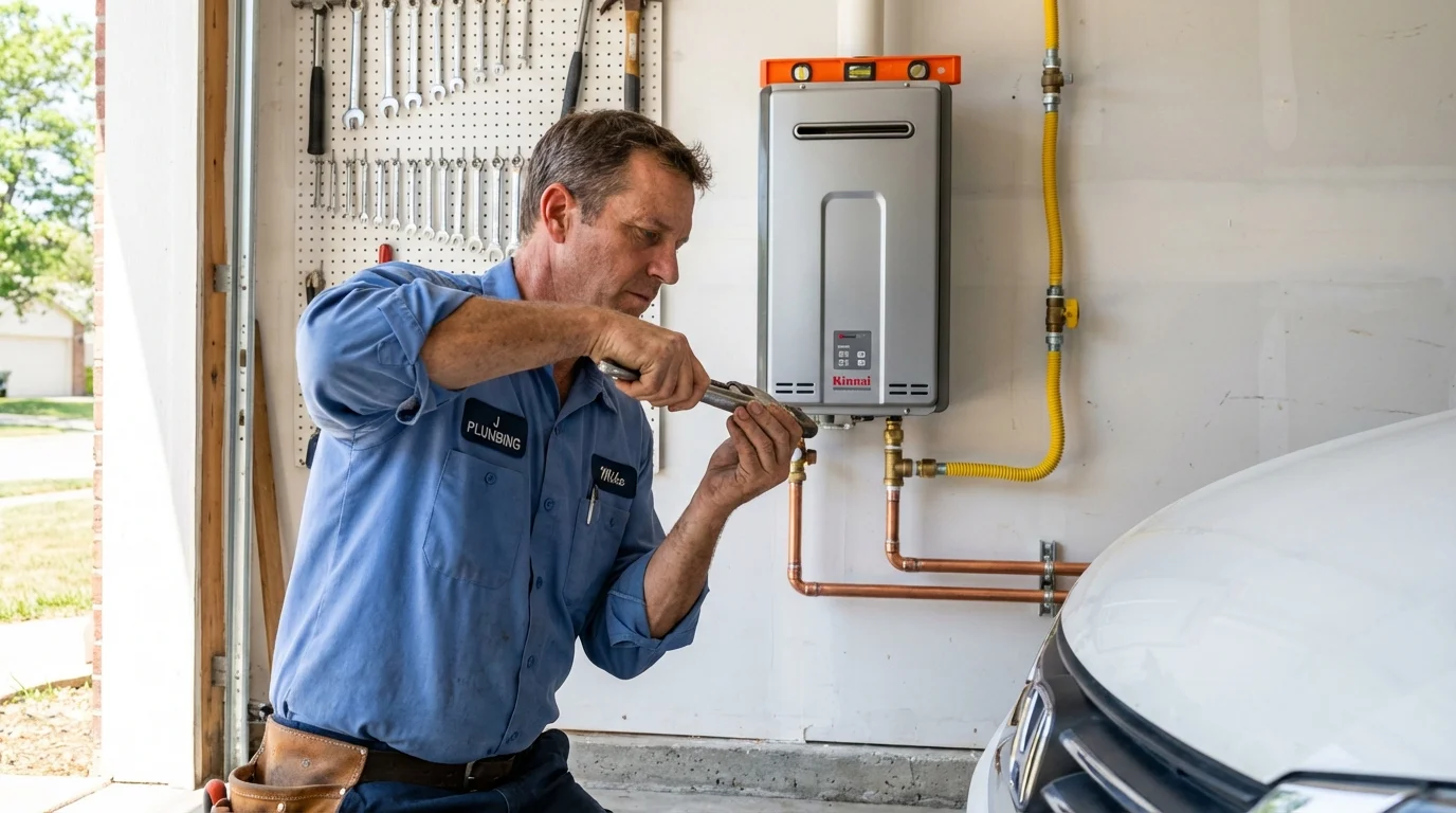 Tankless water heater installation by a Johns Plumbing LLC plumber in Mount Carroll